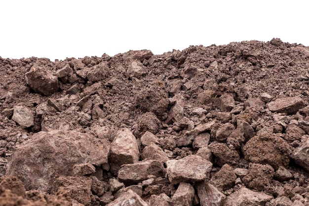 Pile of soil isolated on white background