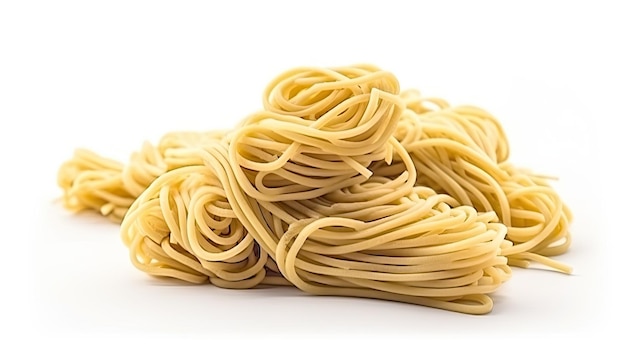 A pile of spaghetti with the word ramen on it