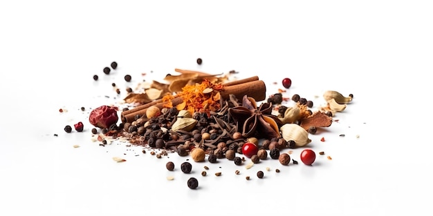 A pile of spices with one of them being spiced with a spoon.