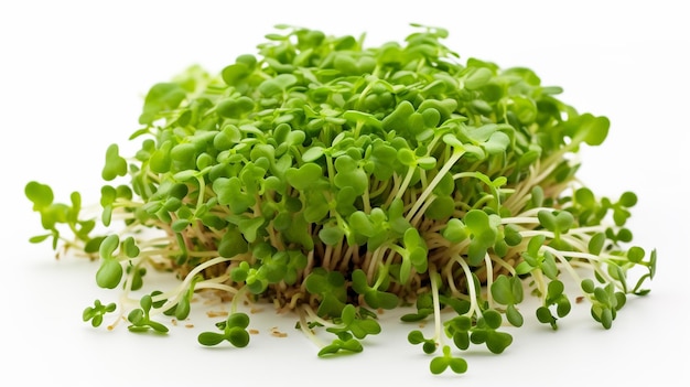 A pile of sprouts on a white background