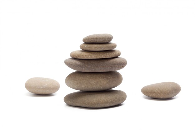 Pile of stones isolated on white