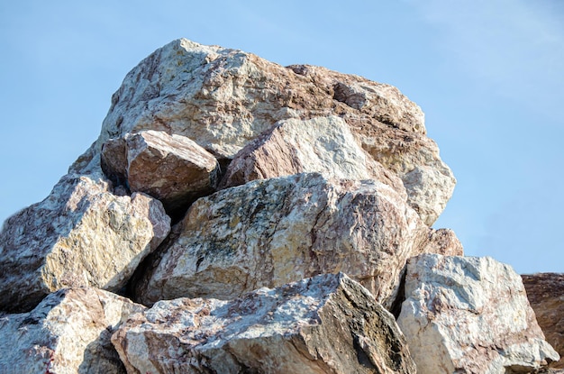 Pile of stones rocks large decorative granite stones used in\
landscape design