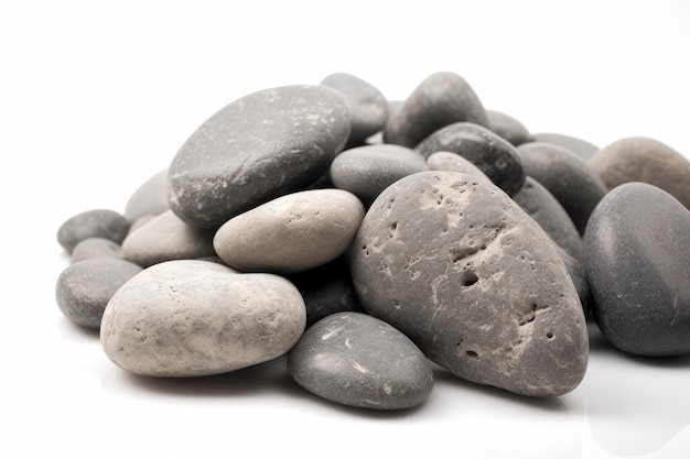 Pile of stones on white background Generative AI