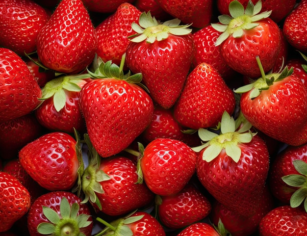 a pile of strawberries