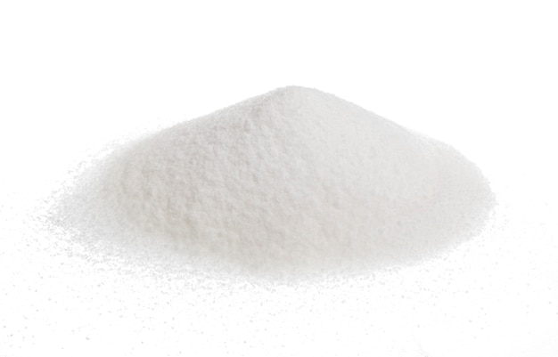 Pile of sugar isolated on white