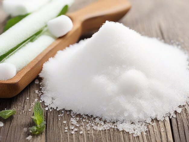 A pile of sugar or stevia sweetener