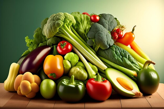 Pile of vegetables background