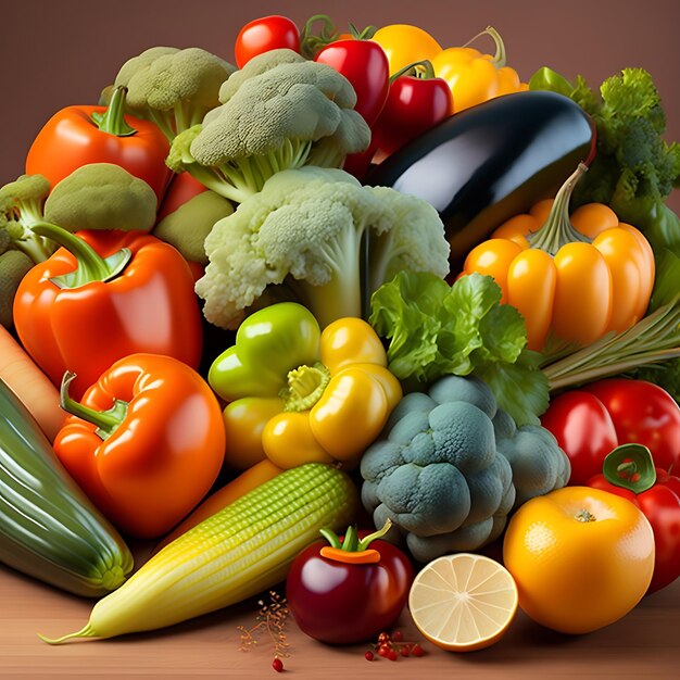 Pile of vegetables background