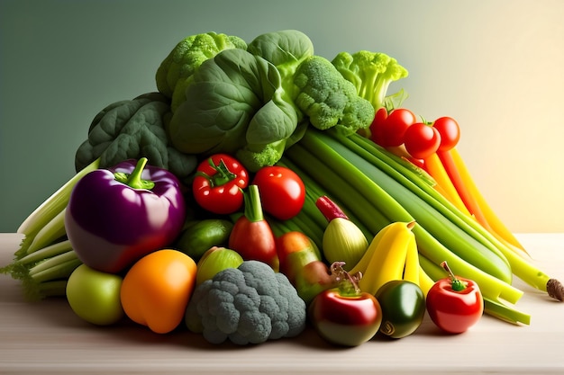 Pile of vegetables background