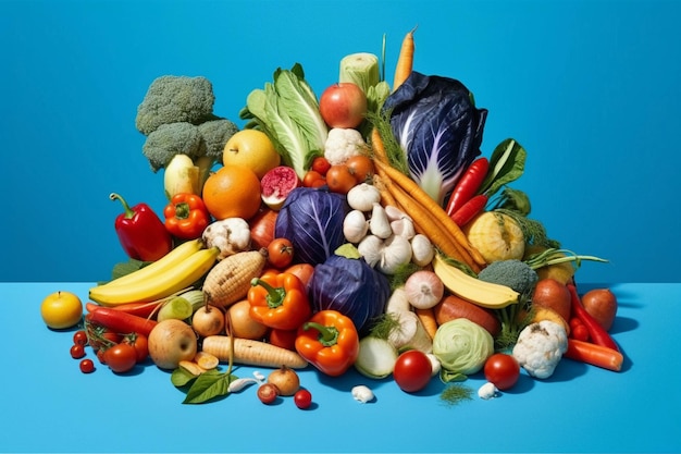 A pile of vegetables including