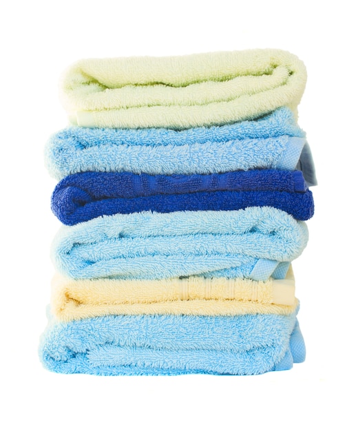 Pile of washed towels isolated