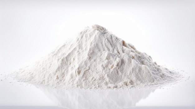 Photo pile of white flour isolated