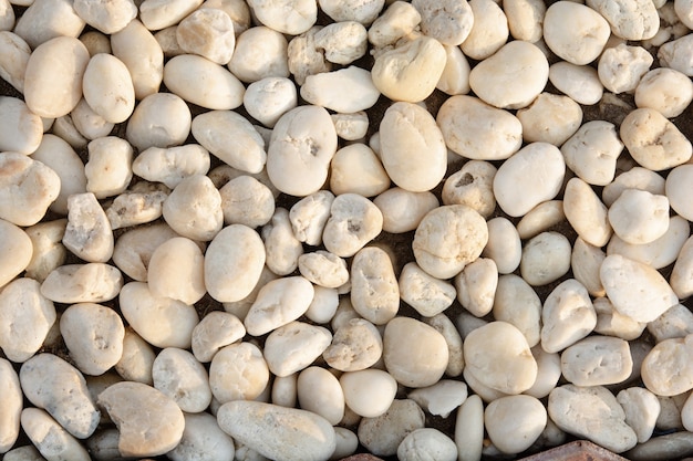 Pile of white stones top view