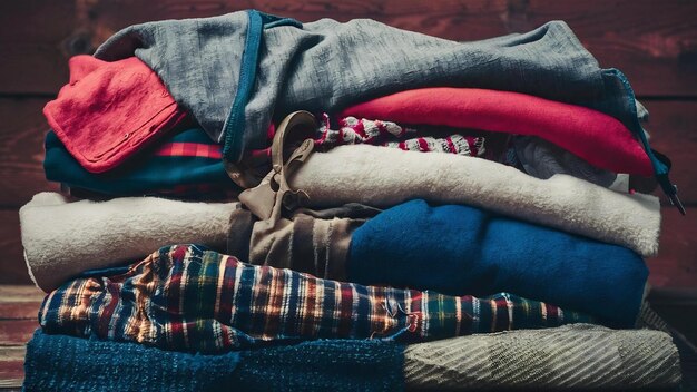 Pile of winter clothes