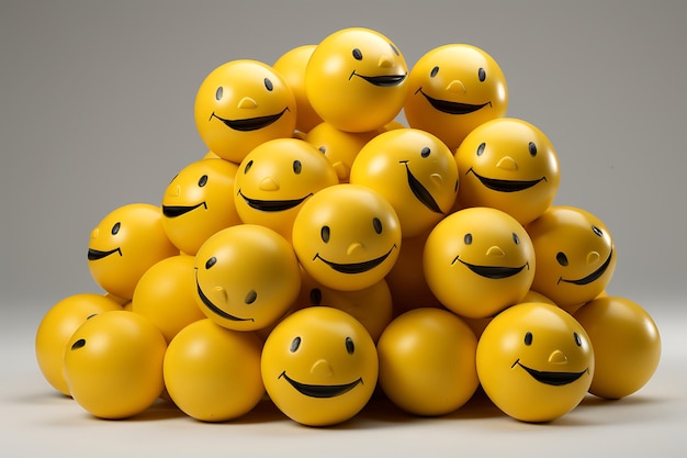 A pile of yellow smiley faces