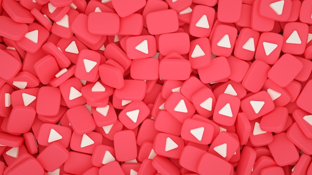 Pile of Youtube 3d Icons Background