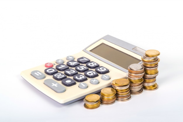 Piles of coins arranged as a graph and calculator