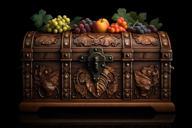 Pilgrim's wooden chest or box watercolor background