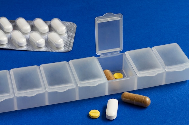 Pill box arrangement still life