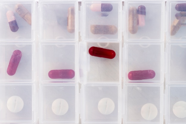 pill box arrangement still life