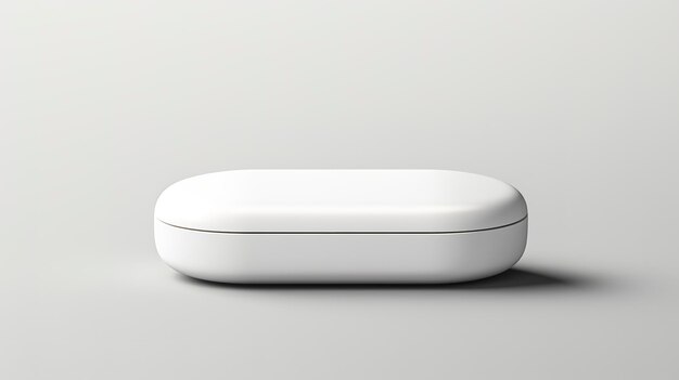 Pill Box Packaging Mockup Plain white realistic high quality with shadows on