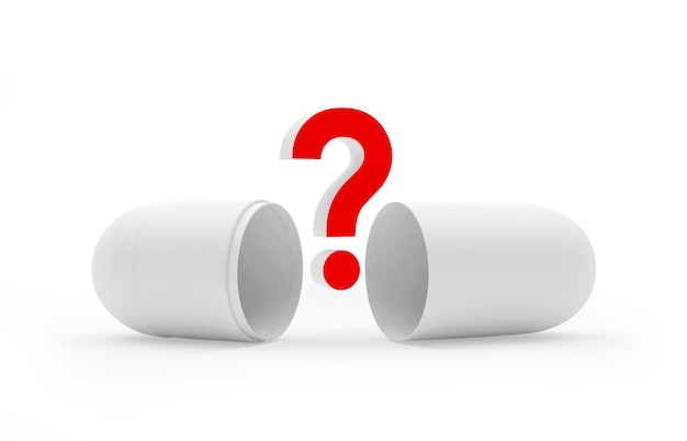 Pill with question mark