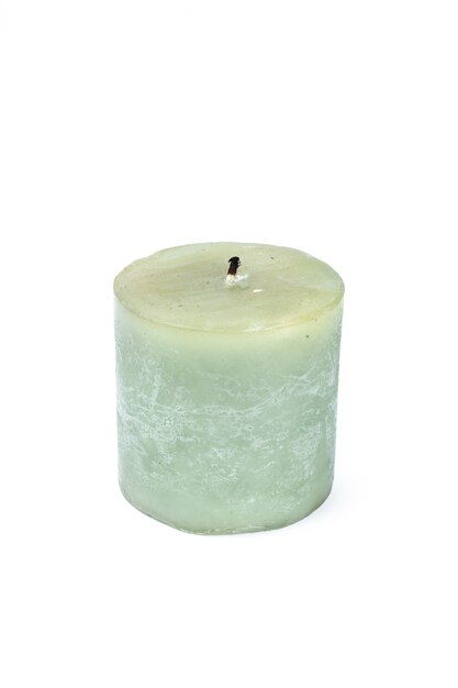 A pillar candle isolated on a white 