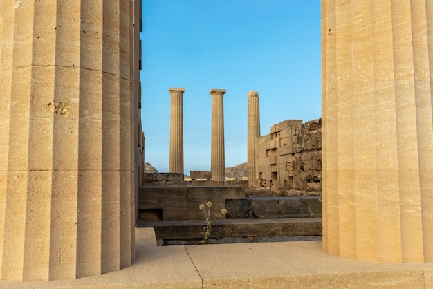 Pillars of the acropolis of Lindos