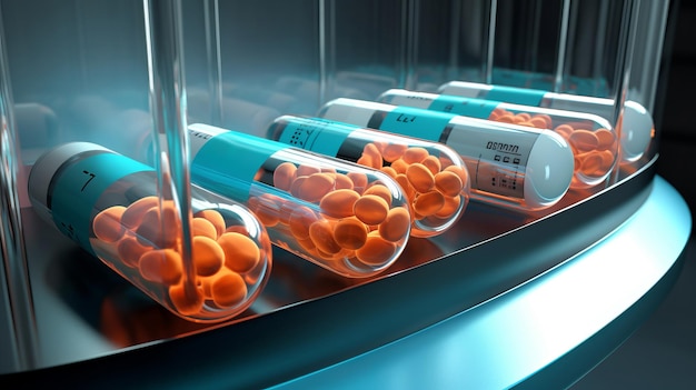 Pillen en medische wetenschappelijke ontwikkeling voor toekomstige geneesmiddelengeneeskunde en farmaceutische innovatie