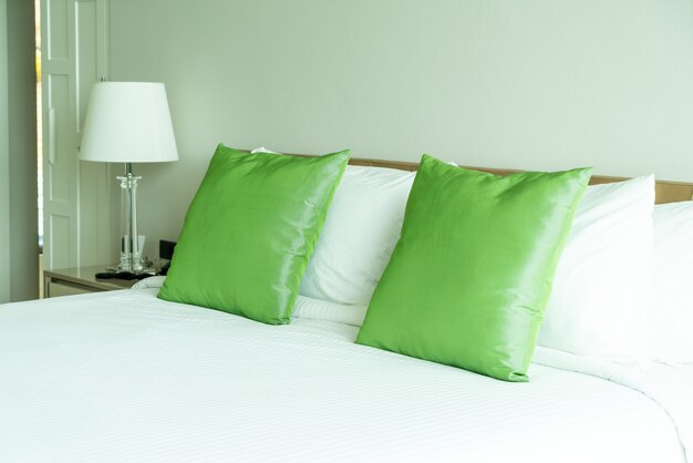 pillow on bed decoration in bedroom interior