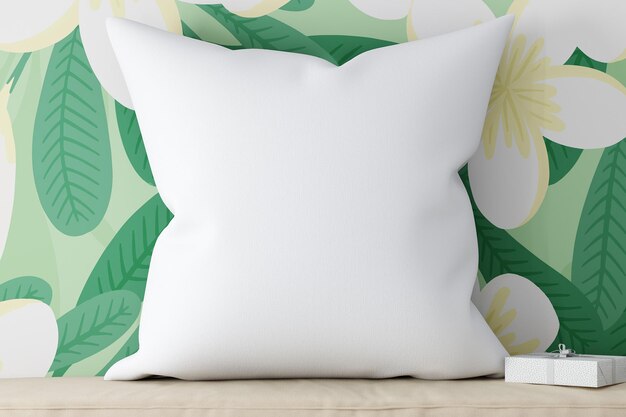 Pillow mockup images and floral background