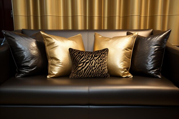 Photo pillow on sofa decoration interior of living room area