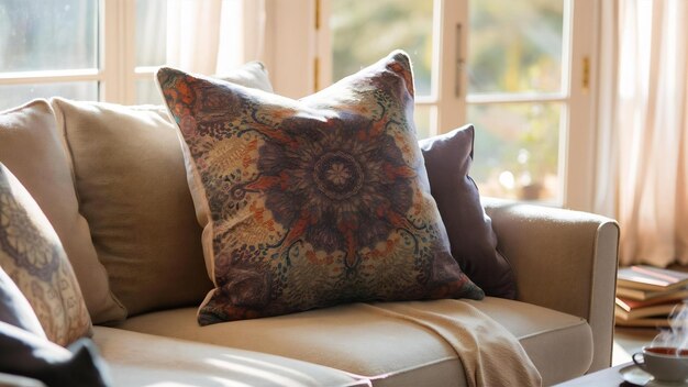 Pillow on sofa