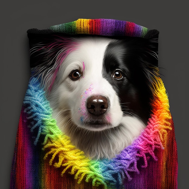 A pillow with a border collie on it