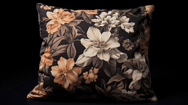 a pillow with flowers on it