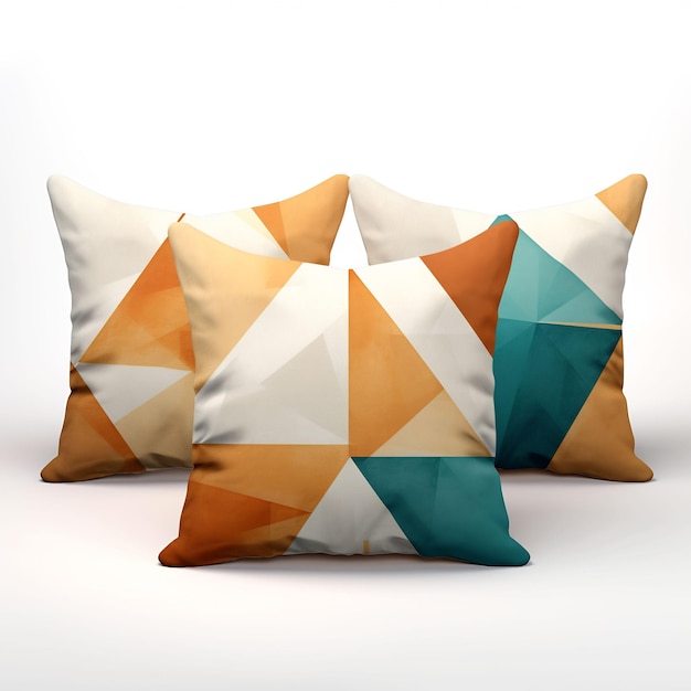 a pillow with a geometric pattern on it