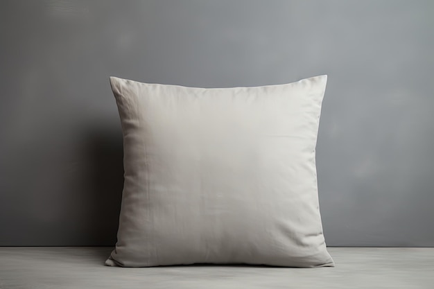 Pillow with soft fabric on a gray background