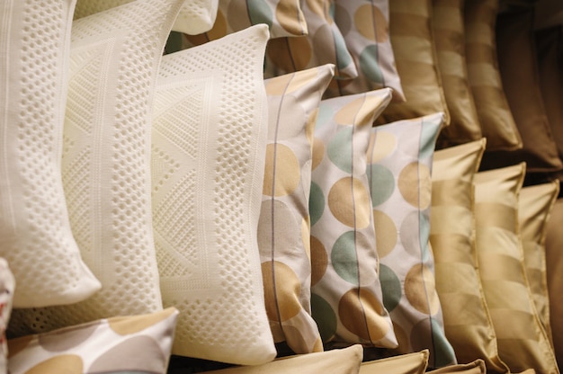 Pillows on store shelves