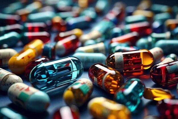 Photo pills and capsules of medicines