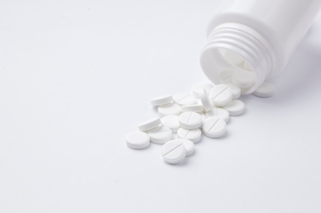 A pills container on a white background.