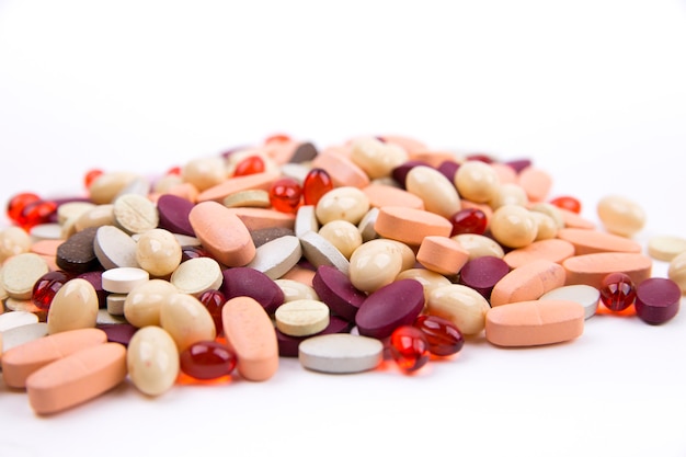 pills for health on a light background