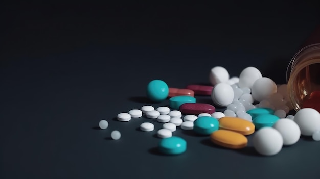 Pills on table