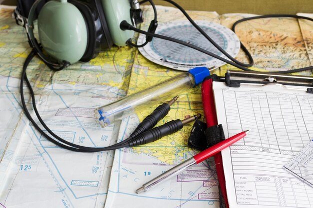 Photo pilot gear on a vfr map