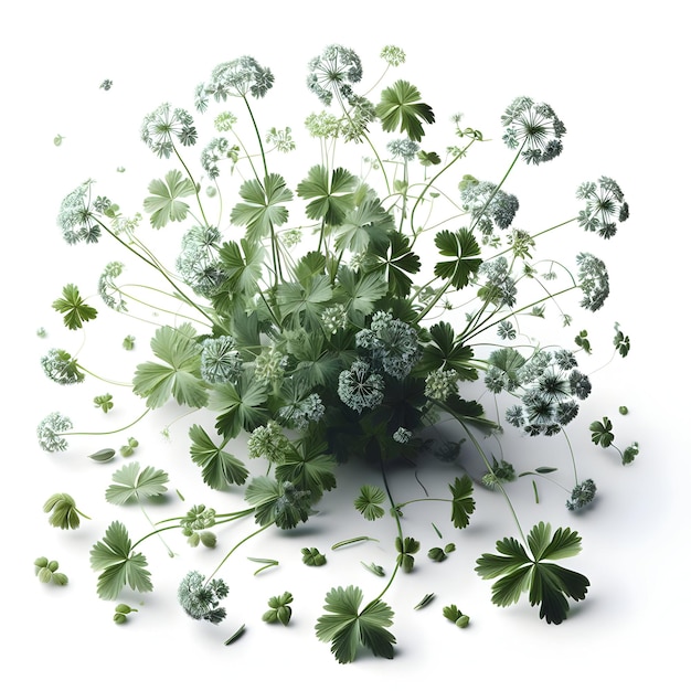 Pimpinella pruatjan plant isolated white background