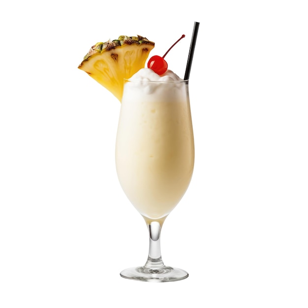 Pina colada drink cocktail glas op geïsoleerde achtergrond Zomer stemming Element voor strand bar menu AI