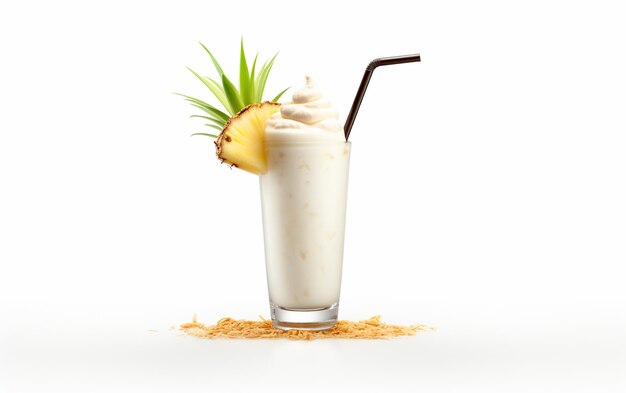 Foto milkshake pina colada contro il bianco