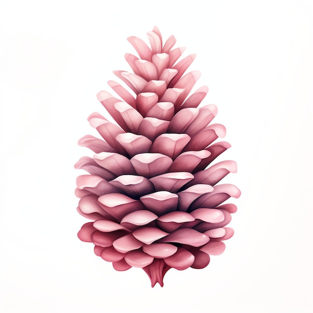 pine cone in soft pink colors for winter time girly illustration