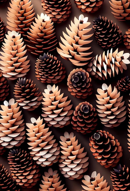 Pine cones painted abstract background