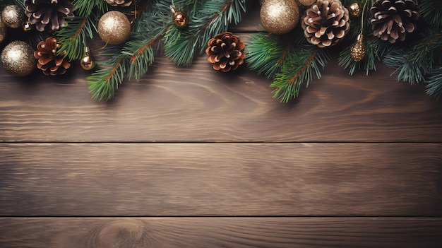 pine cones and pinecones on a wood surface