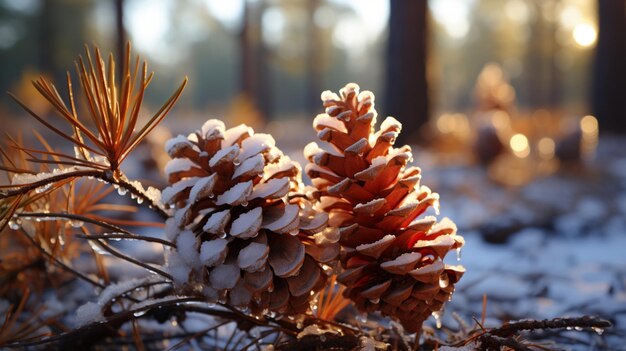 Pine noten Fruitboom in de winter